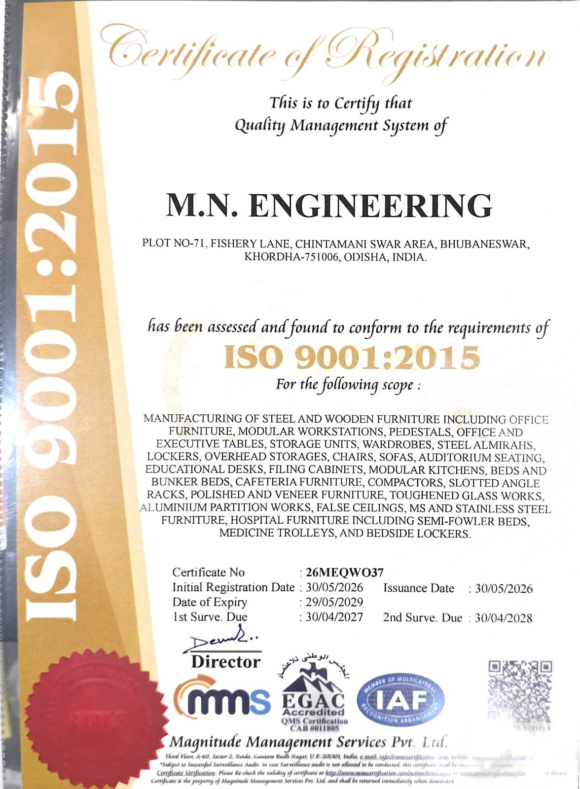ISO 9001:2015 Certificate