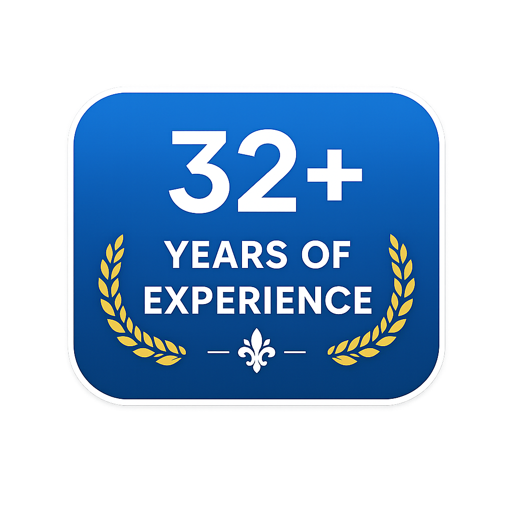 32+ Years of Experience